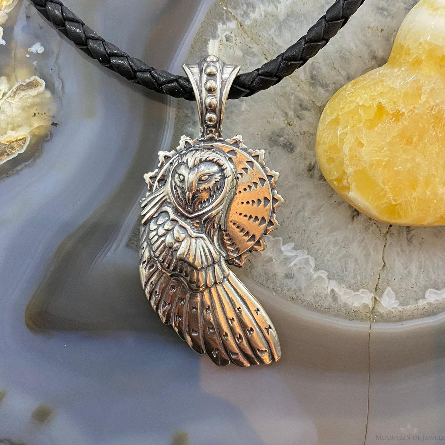 Carolyn Pollack Southwestern Style Sterling Silver Owl Enhancer Pendant For Women