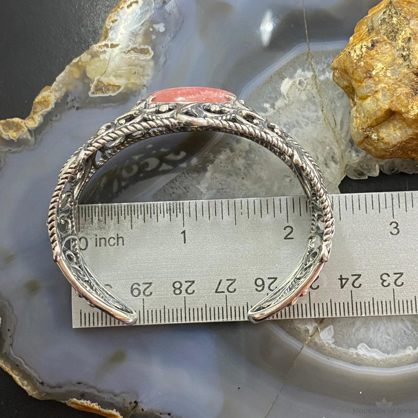 Carolyn Pollack Vintage Southwestern Style Sterling Silver Rhodonite Bracelet For Women