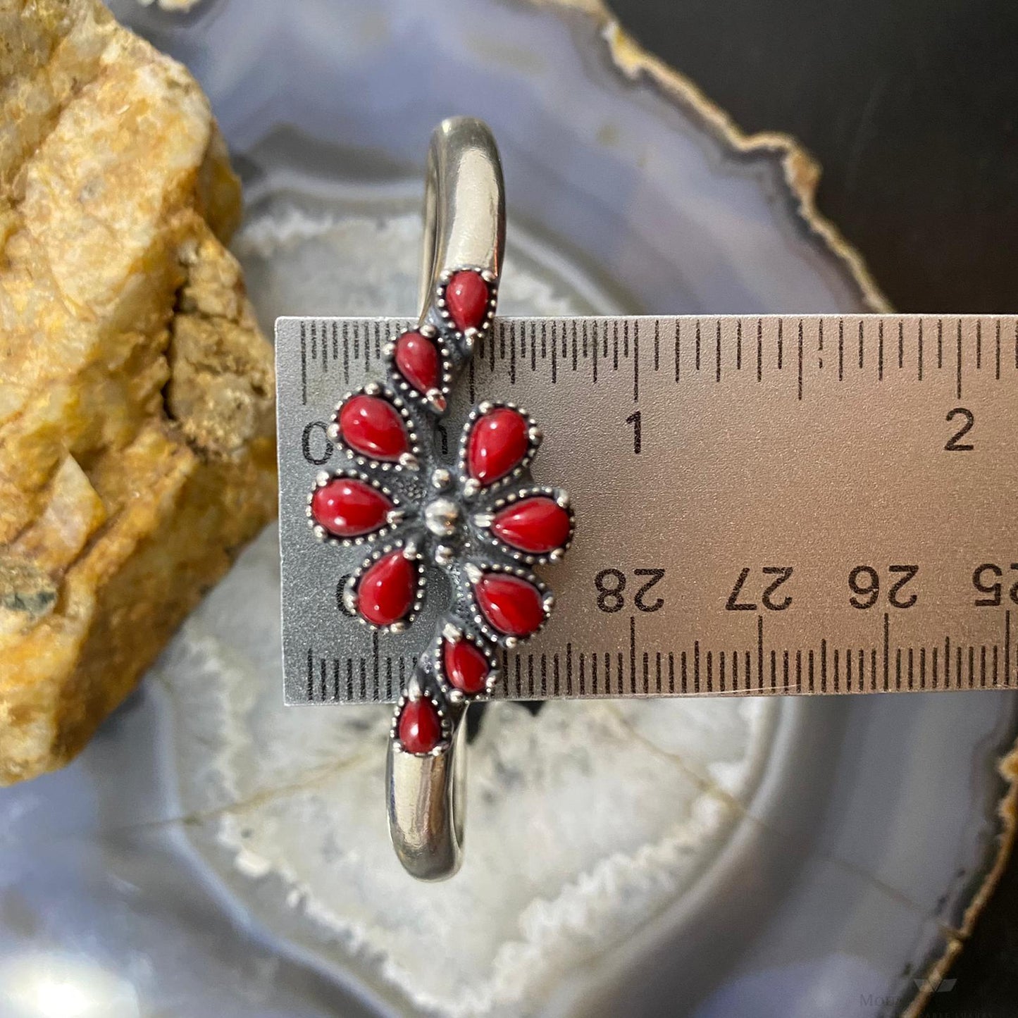 Carolyn Pollack Southwestern Style Sterling Silver Red Jasper Cluster Women's Bracelet