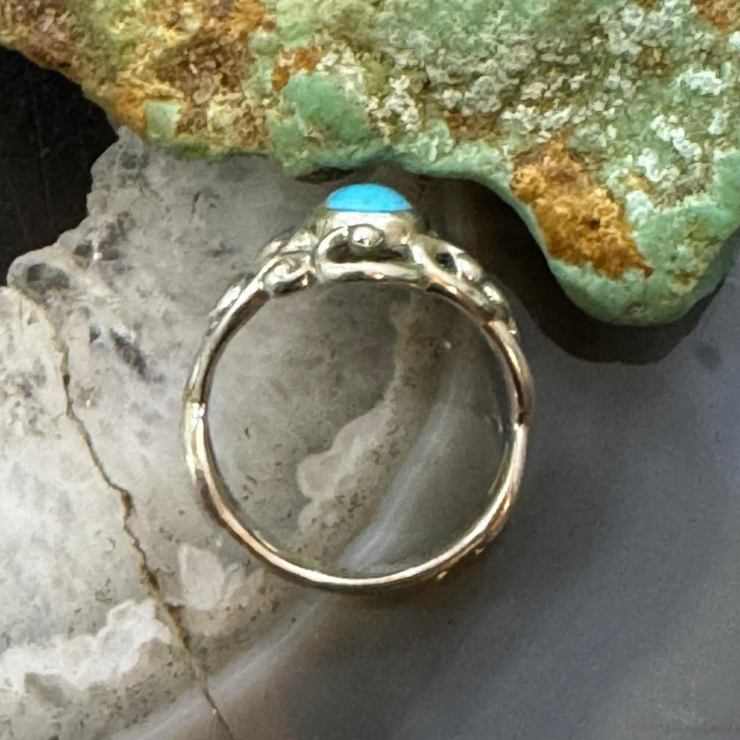 Carolyn Pollack Sterling Silver Sleeping Beauty Turquoise Decorated Ring For Women