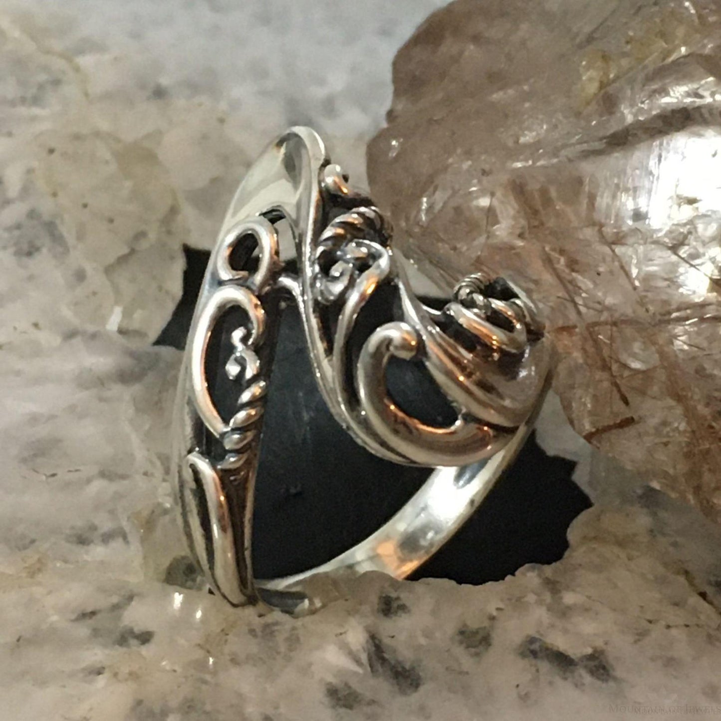 Carolyn Pollack Southwestern Style Sterling Silver Decorated Ring For Women Size 8.25