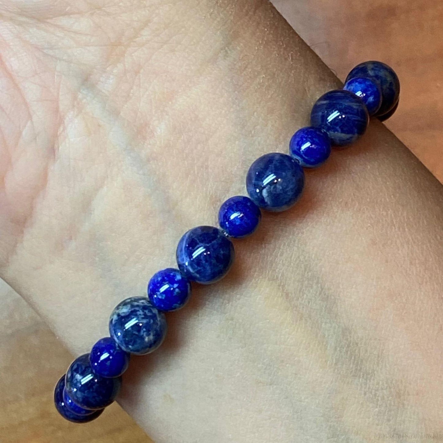 Carolyn Pollack Sterling Silver 1 Strand Sodalite Bead Stretch Bracelet For Women