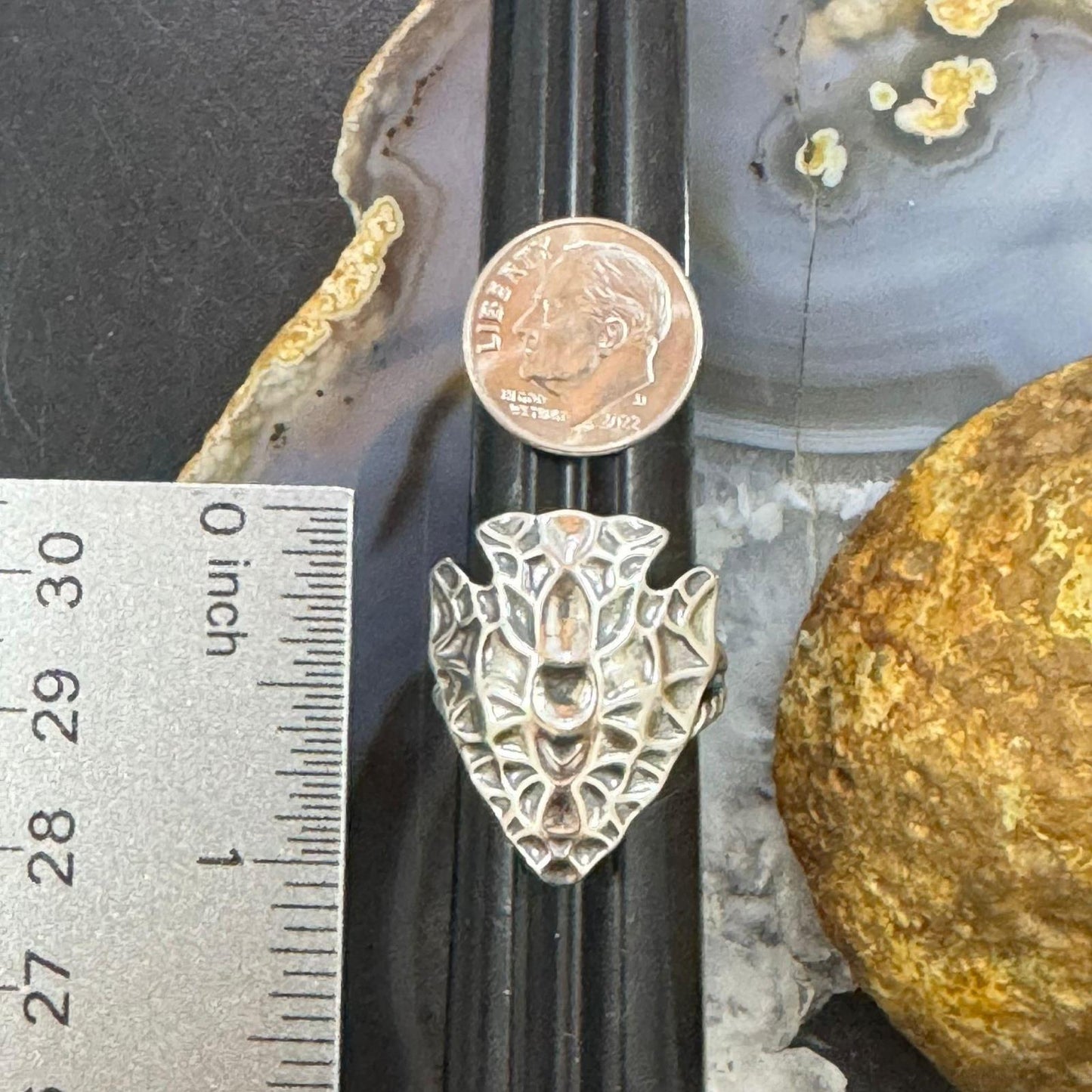 Carolyn Pollack Sterling Silver Hammered Arrowhead Split Shank Ring For Women
