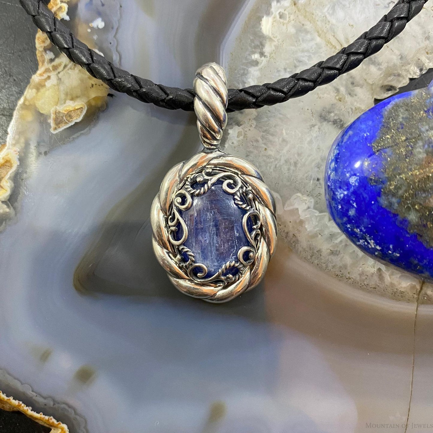 Carolyn Pollack Sterling Silver Chalcedony Decorated Enhancer Pendant For Women