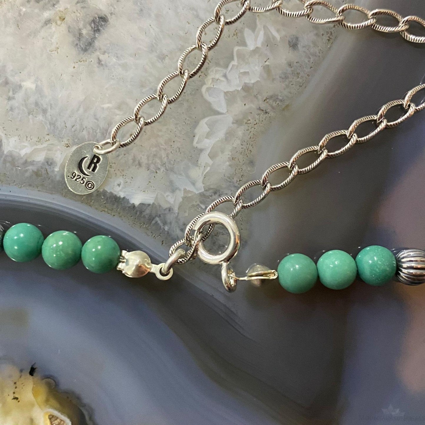 Carolyn Pollack Southwestern Style Green Turquoise & Red Jasper Lariat Necklace For Women