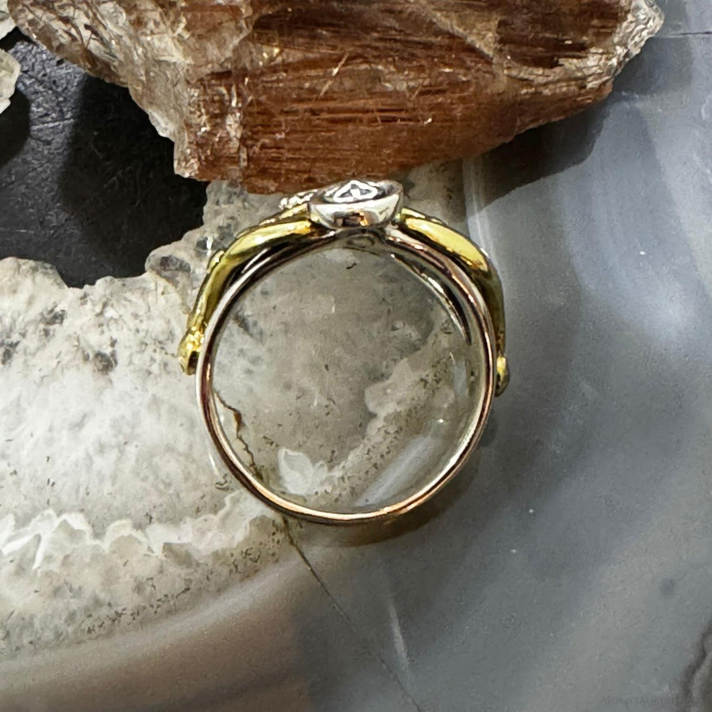 Carolyn Pollack Sterling Silver & Brass Floral Decorated Ring For Women