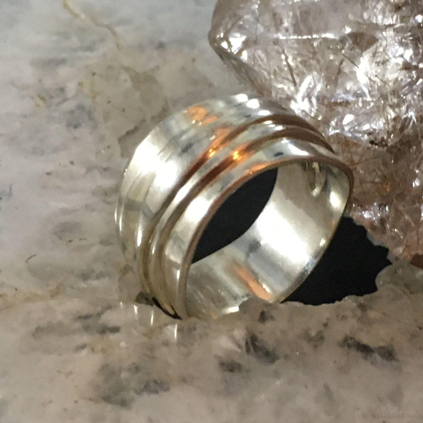 Carolyn Pollack Southwestern Style Sterling Silver Layered Ring For Women Size 7