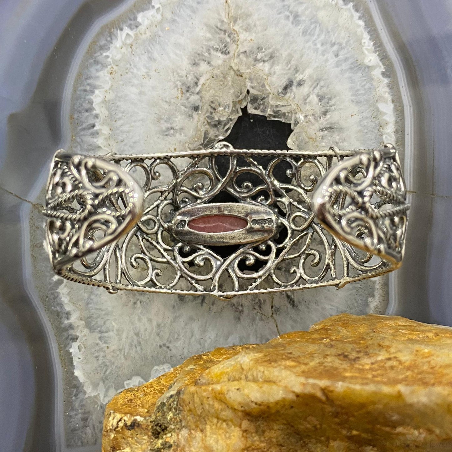 Carolyn Pollack Vintage Southwestern Style Sterling Silver Rhodonite Bracelet For Women
