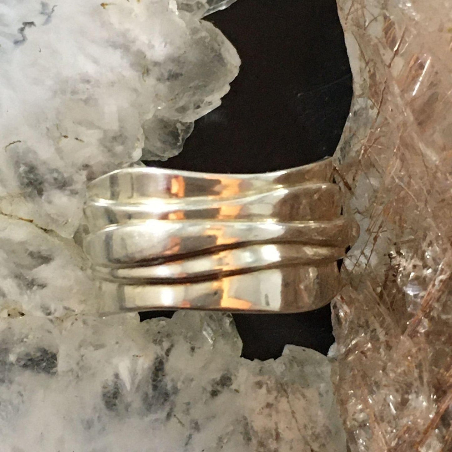 Carolyn Pollack Southwestern Style Sterling Silver Layered Ring For Women Size 7