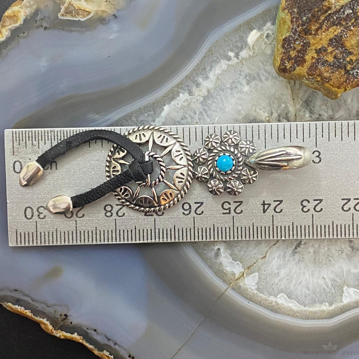 Carolyn Pollack Southwestern Style Sterling Silver Turquoise Flower Shield Pendant For Women