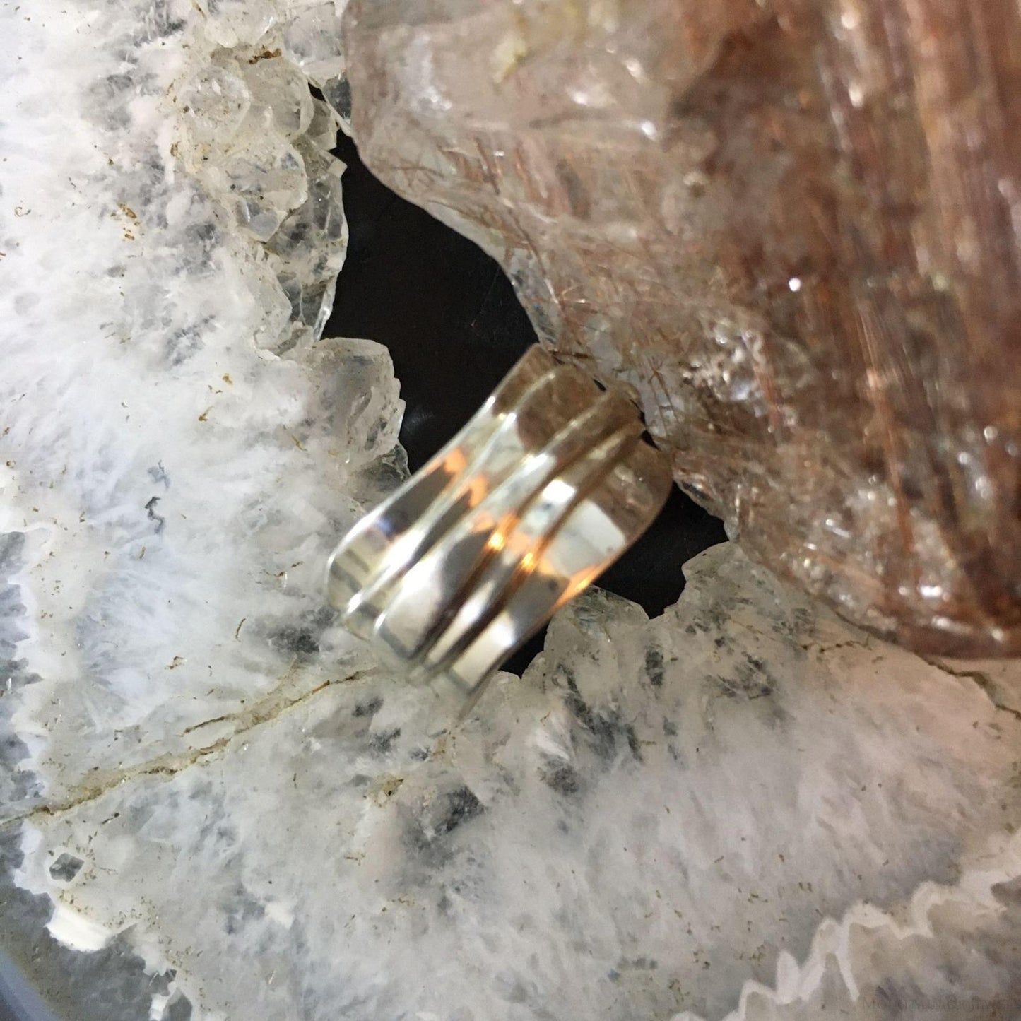 Carolyn Pollack Southwestern Style Sterling Silver Layered Ring For Women Size 7