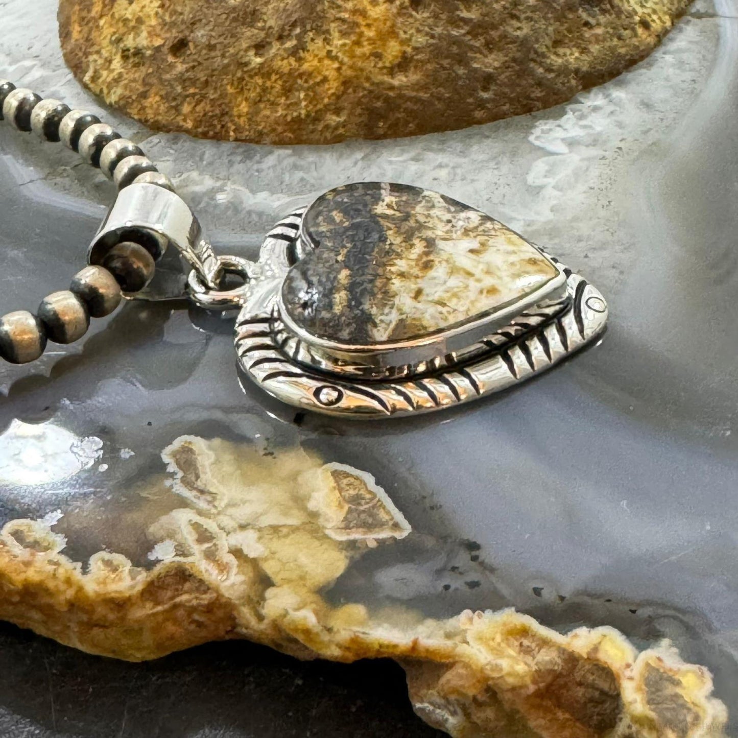 Native American Sterling Silver Wild Horse Heart Pendant For Women #4