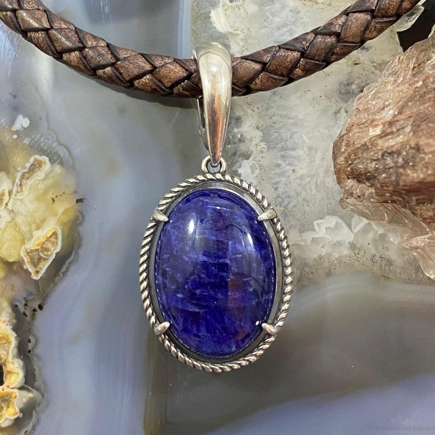Carolyn Pollack Sterling Silver Sodalite & Howlite Reversable Enhancer Pendant For Women