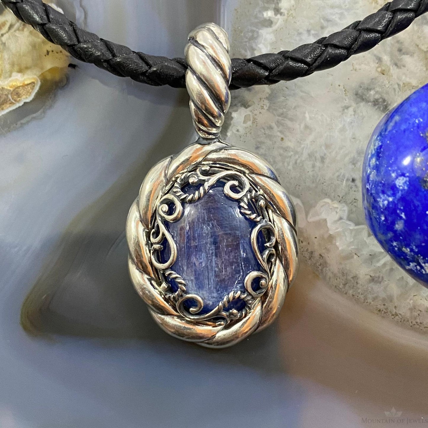 Carolyn Pollack Sterling Silver Chalcedony Decorated Enhancer Pendant For Women