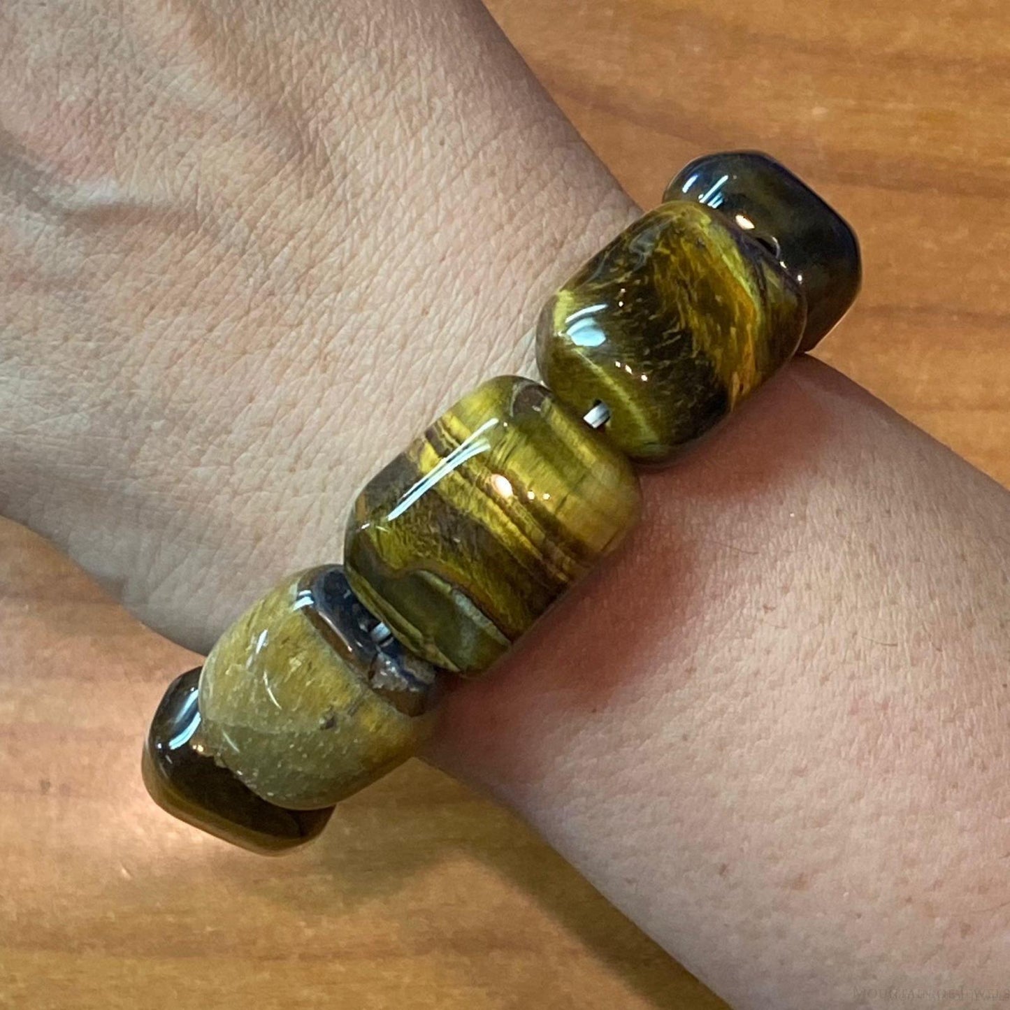 Carolyn Pollack Vintage 9 Chunky Tiger's Eye Beads Stretch Bracelet For Women