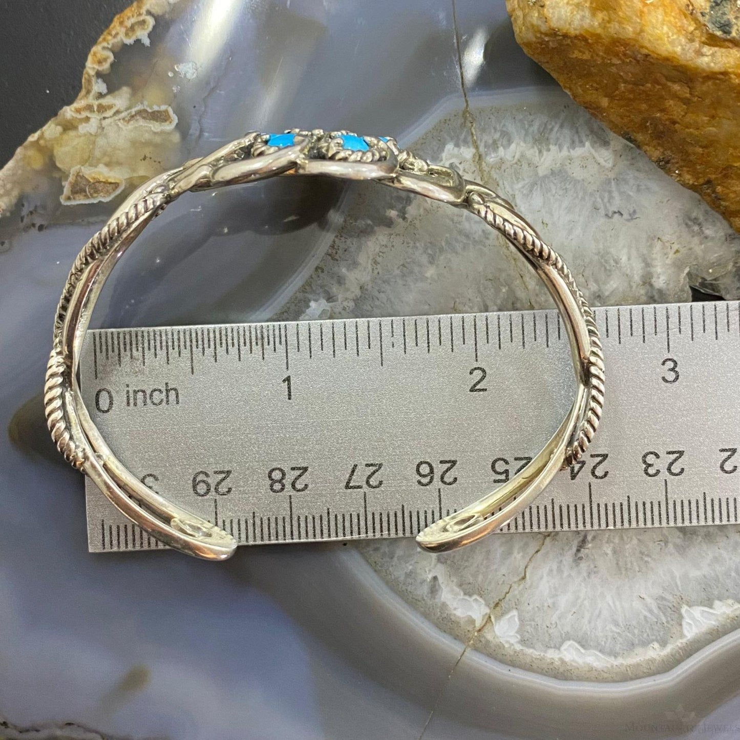 Carolyn Pollack Vintage Southwestern Style Sterling Silver Turquoise Floral Bracelet For Women