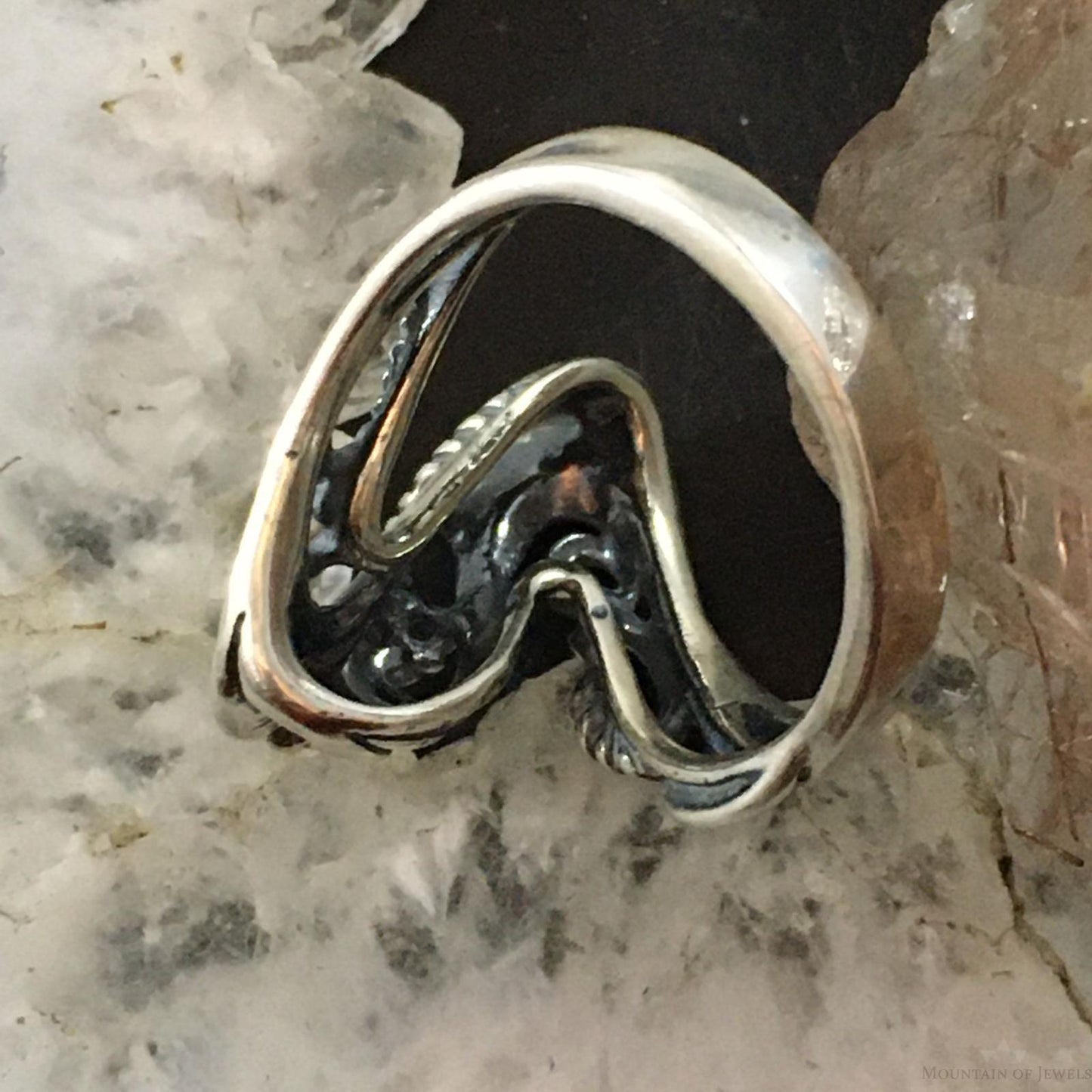 Carolyn Pollack Southwestern Style Sterling Silver Decorated Ring For Women Size 8.25