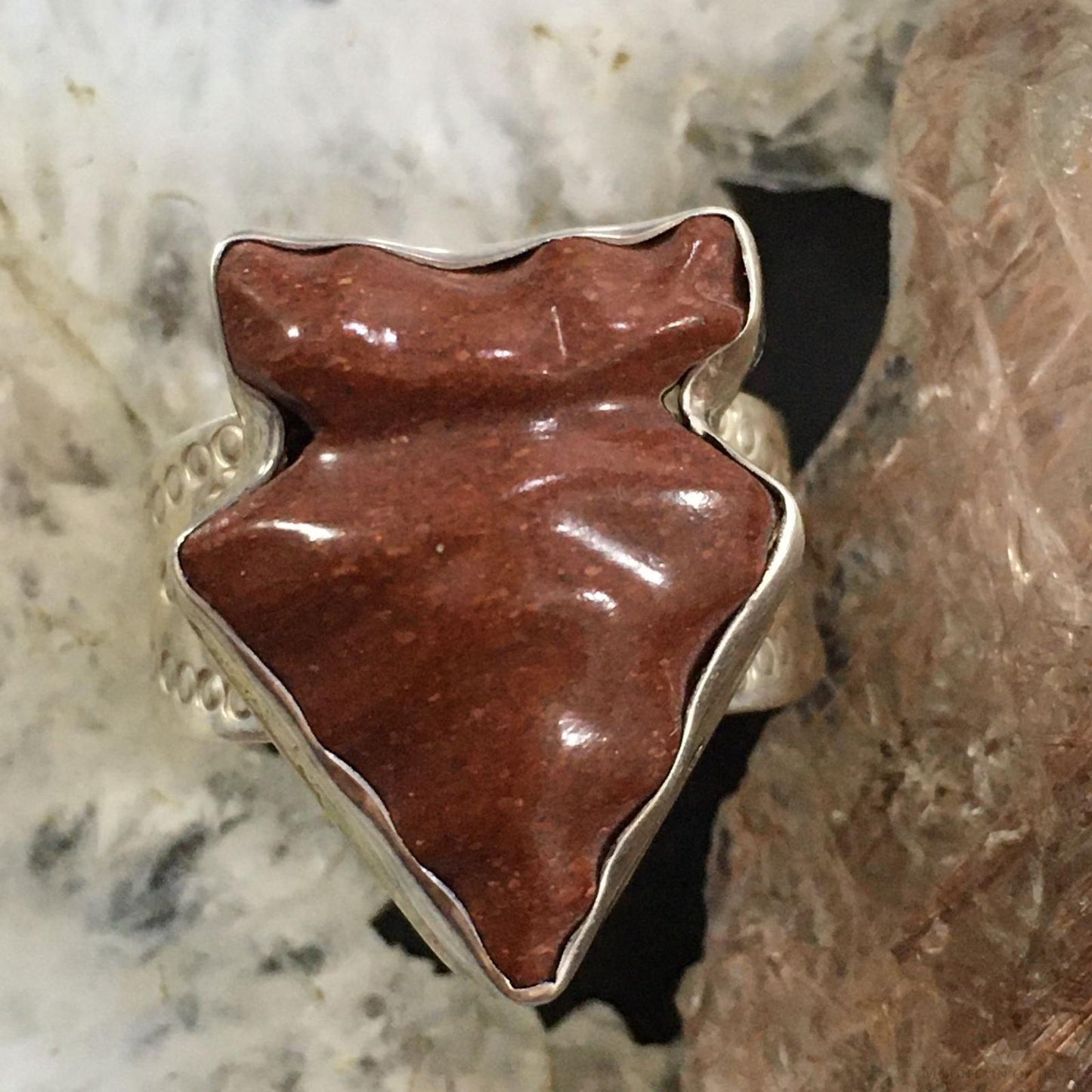 Carolyn Pollack Vintage Sterling Silver Pipestone Arrowhead Ring For Women