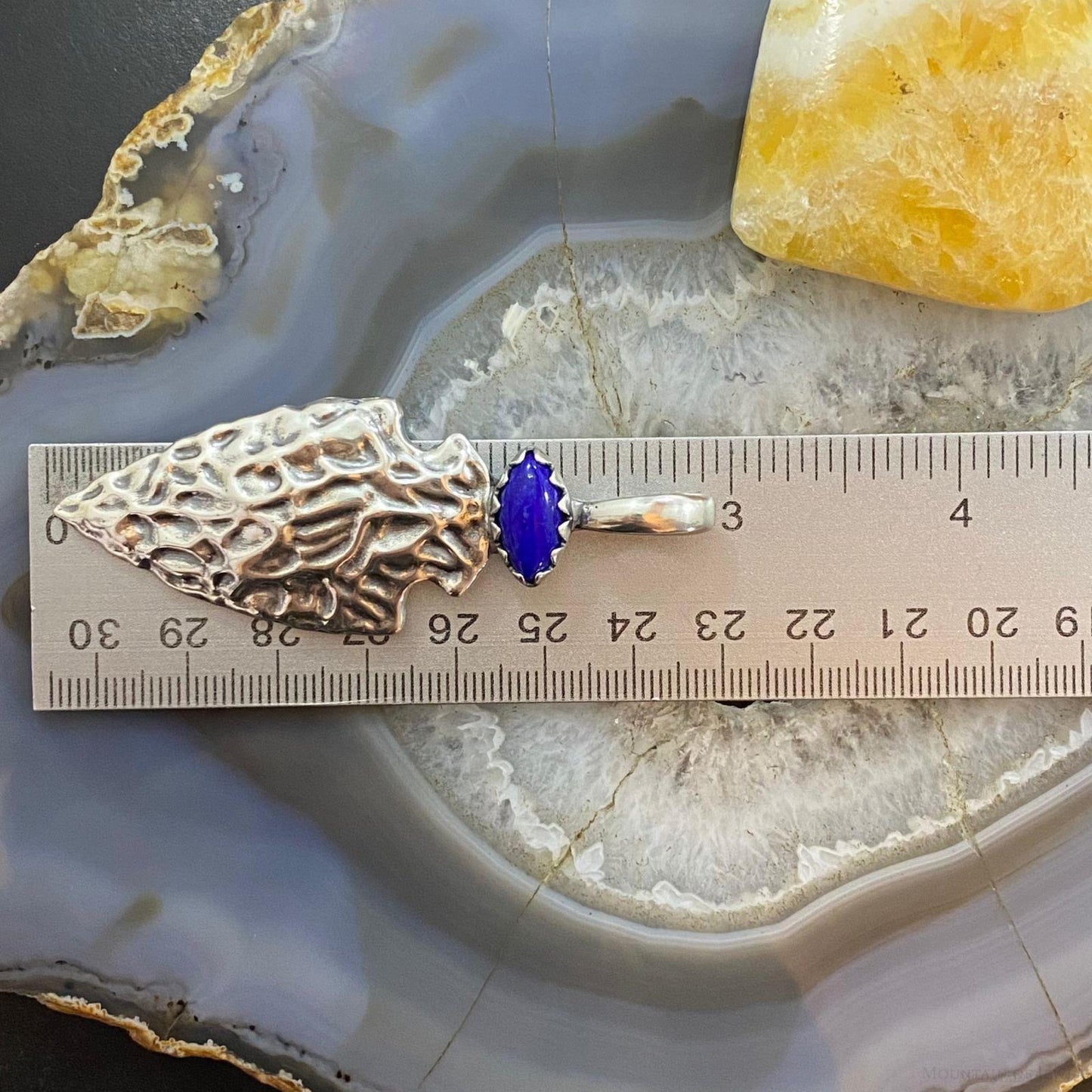 Carolyn Pollack Southwestern Style Sterling Silver Lapis Arrowhead Enhancer Pendant For Women