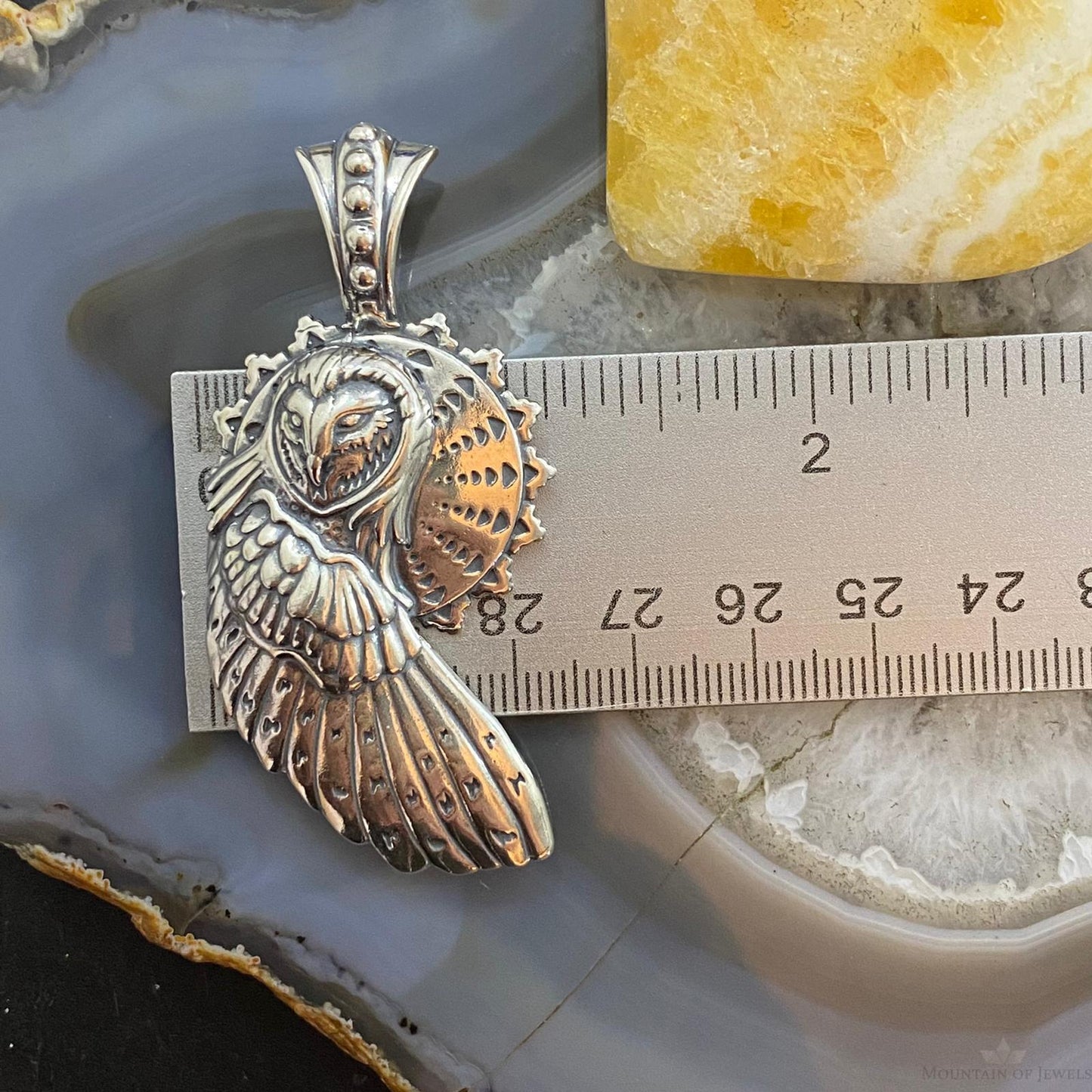Carolyn Pollack Southwestern Style Sterling Silver Owl Enhancer Pendant For Women