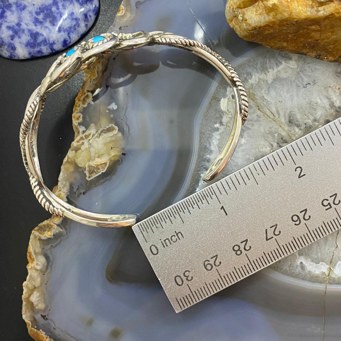 Carolyn Pollack Vintage Southwestern Style Sterling Silver Turquoise Floral Bracelet For Women