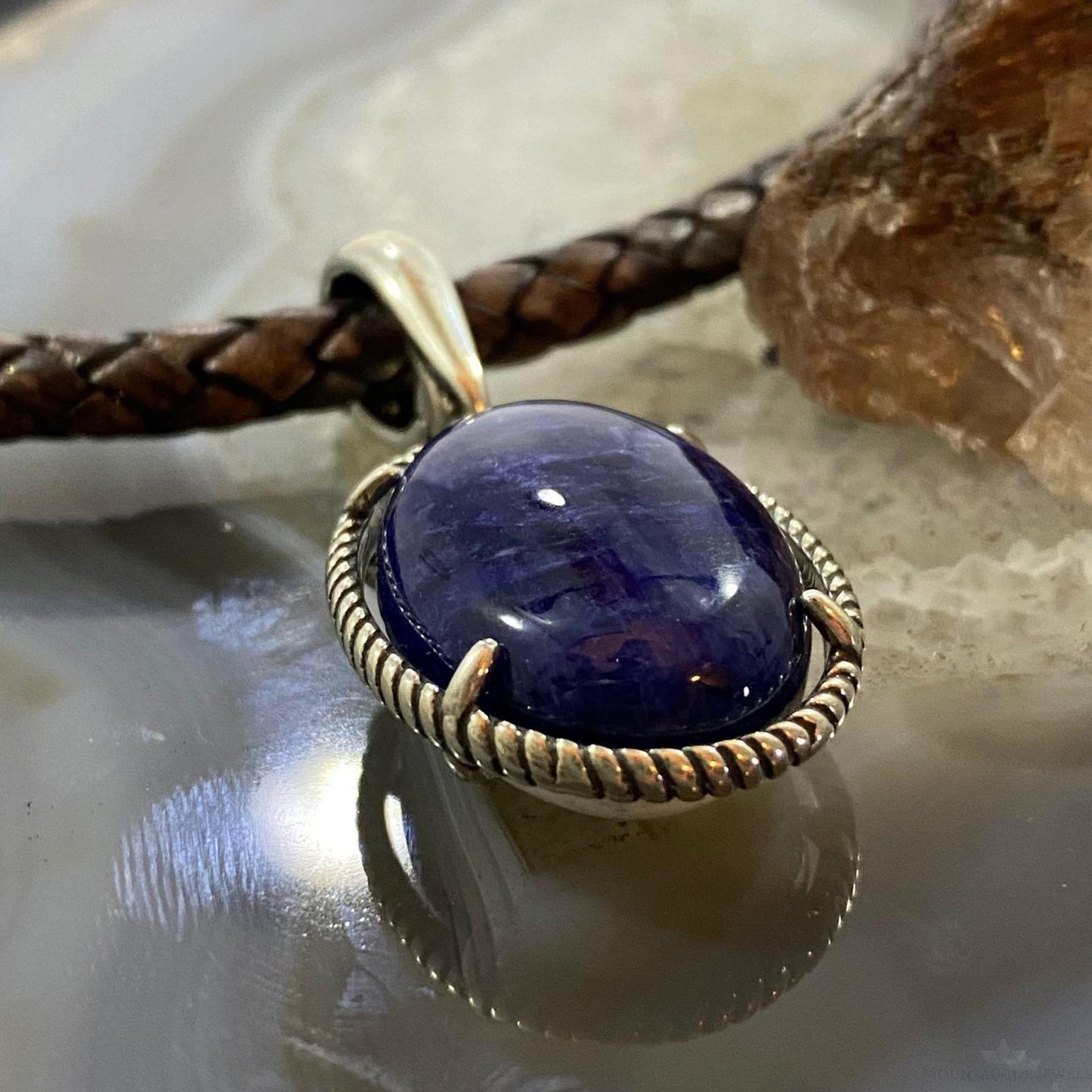 Carolyn Pollack Sterling Silver Sodalite & Howlite Reversable Enhancer Pendant For Women
