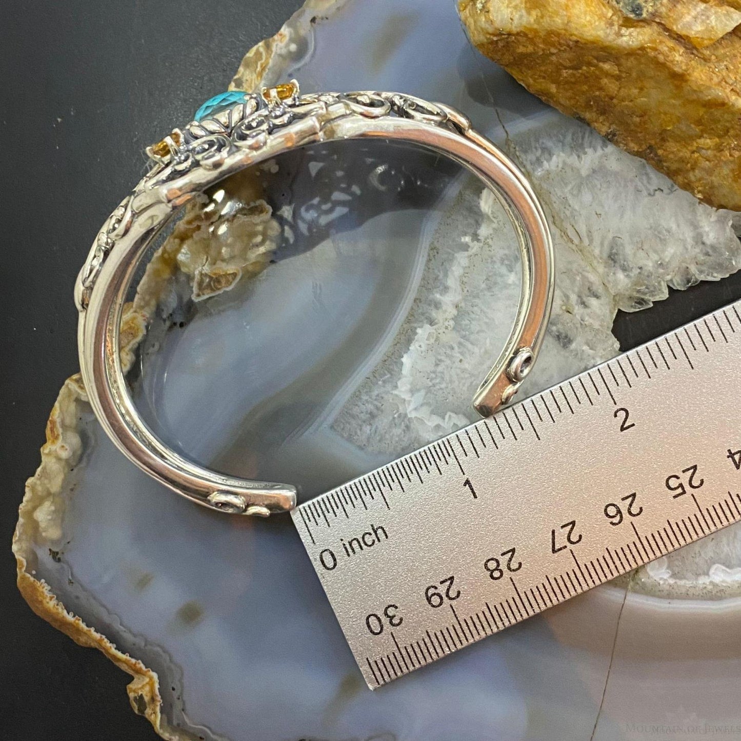 Carolyn Pollack Sterling Silver Multi Gemstone Doublet Decorated Bracelet For Women