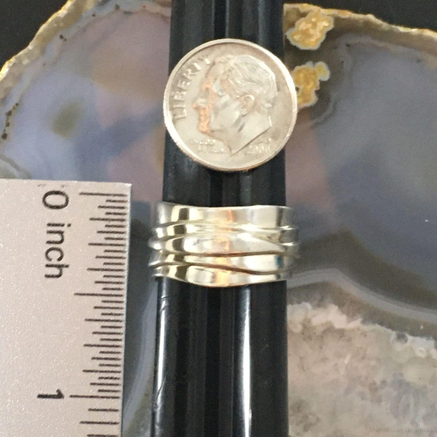 Carolyn Pollack Southwestern Style Sterling Silver Layered Ring For Women Size 7