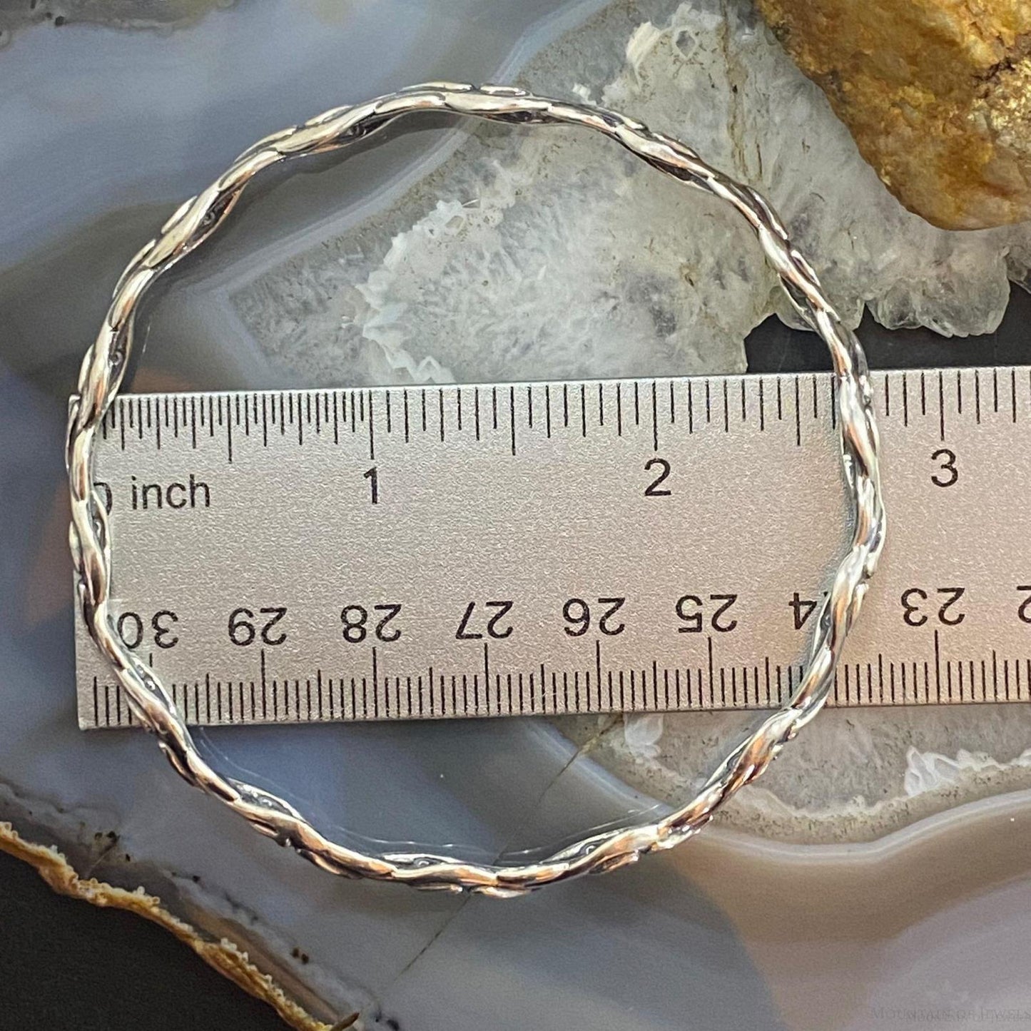 Carolyn Pollack Sterling Silver Decorated 4 Bangle Bracelet Set For Women