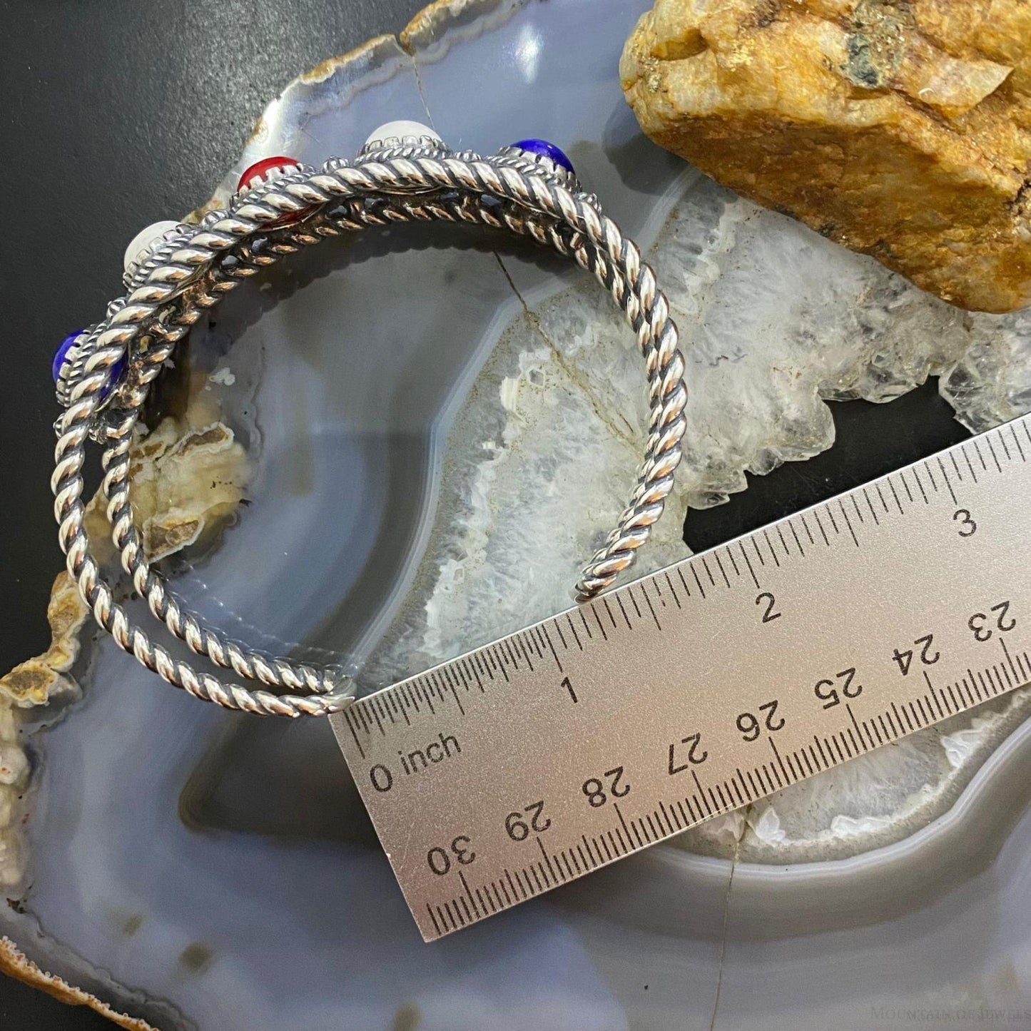 Carolyn Pollack Vintage Southwestern Style Sterling Silver Multi Stones Bracelet For Women