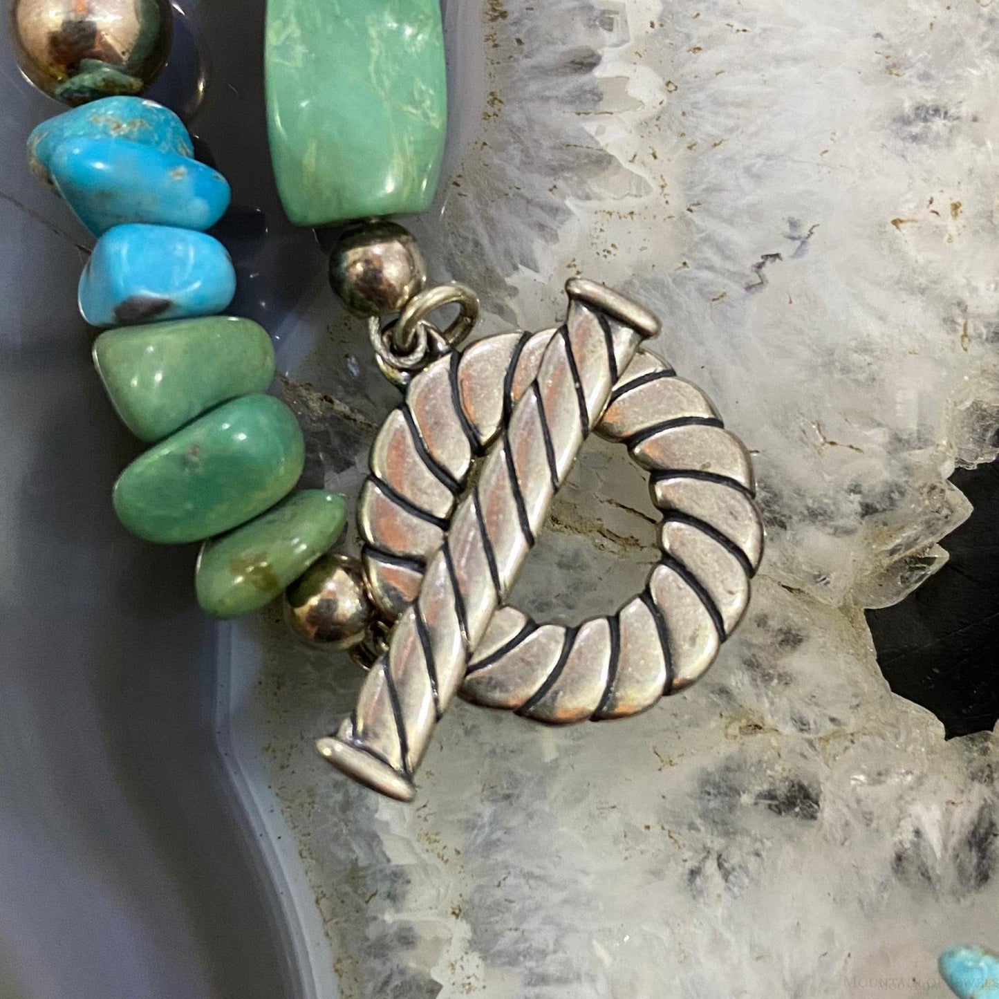Carolyn Pollack Southwestern Style Sterling Silver Chunky Turquoise Necklace For Women