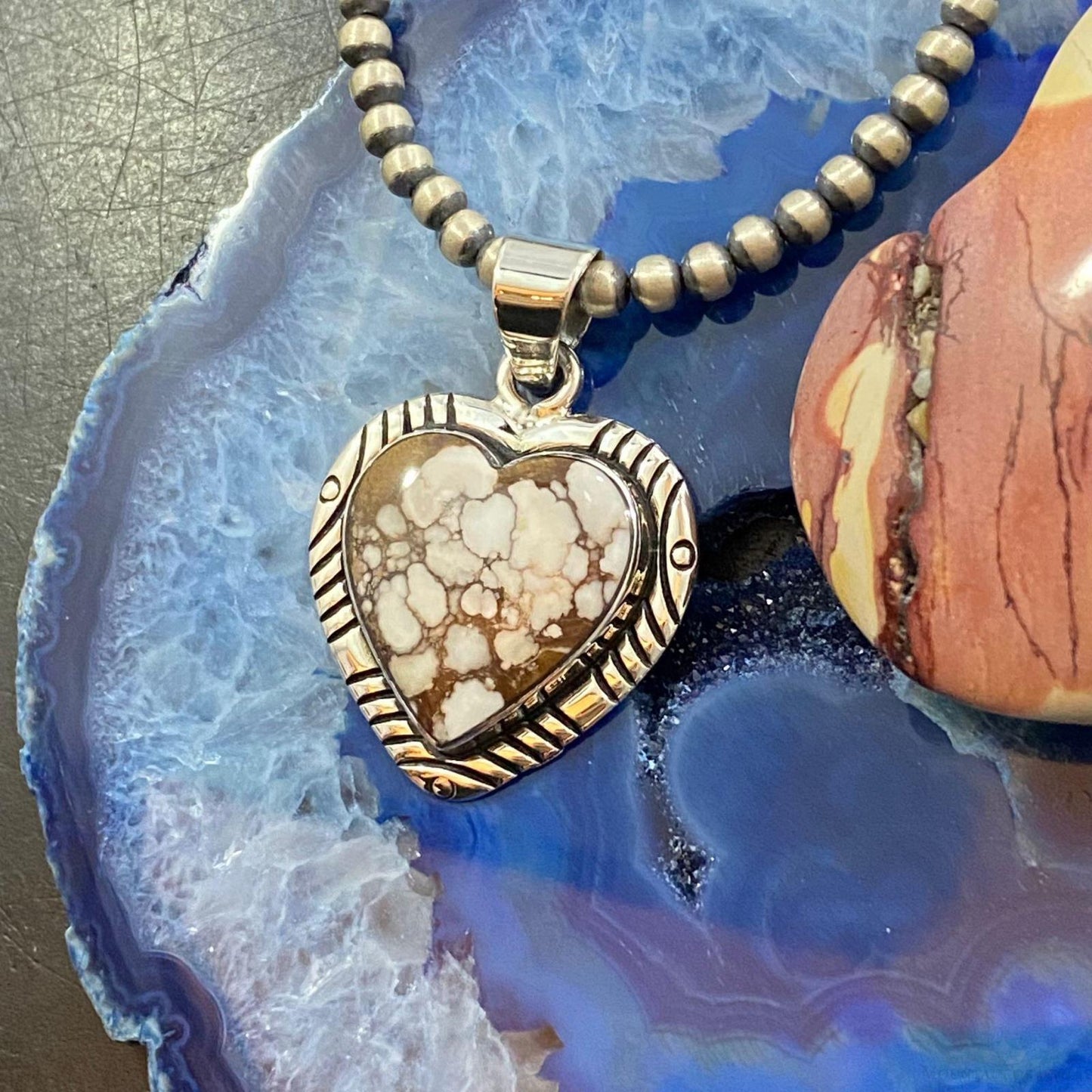 Native American Sterling Silver Wild Horse Heart Pendant For Women #1