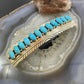 Vintage Native American Sterling Silver 12 Turquoise Stamped Hair Barrette For Women