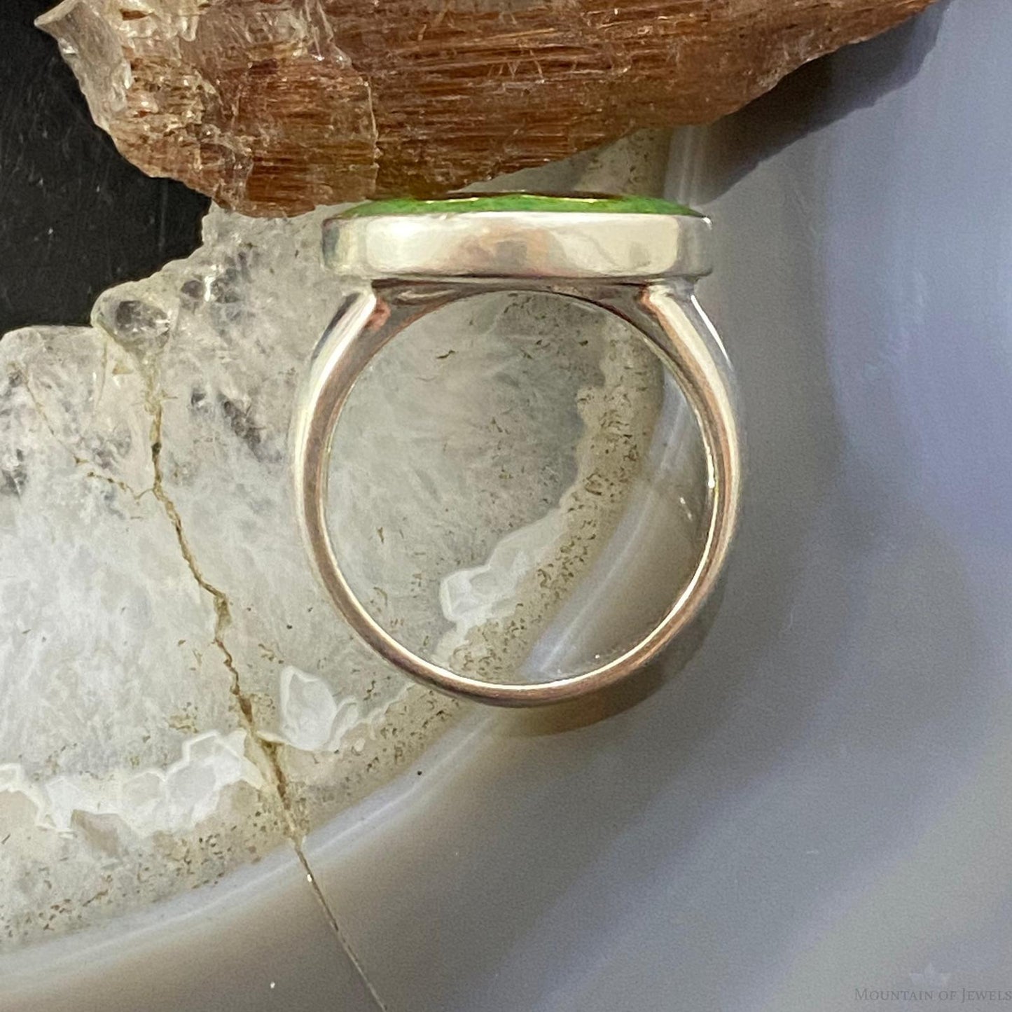 Carolyn Pollack Southwestern Style Sterling Silver Multistone Flower Chip Inlay Ring Size 7 For Women
