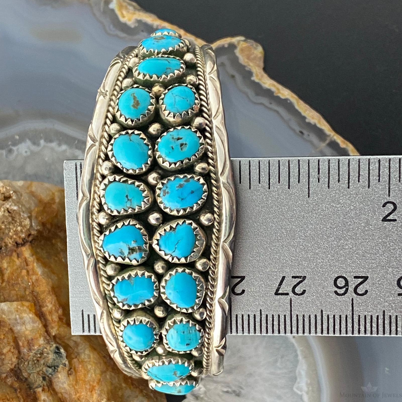 Anita Whitegoat Navajo Native American Sterling Turquoise Bracelet For Women - Mountain of Jewels