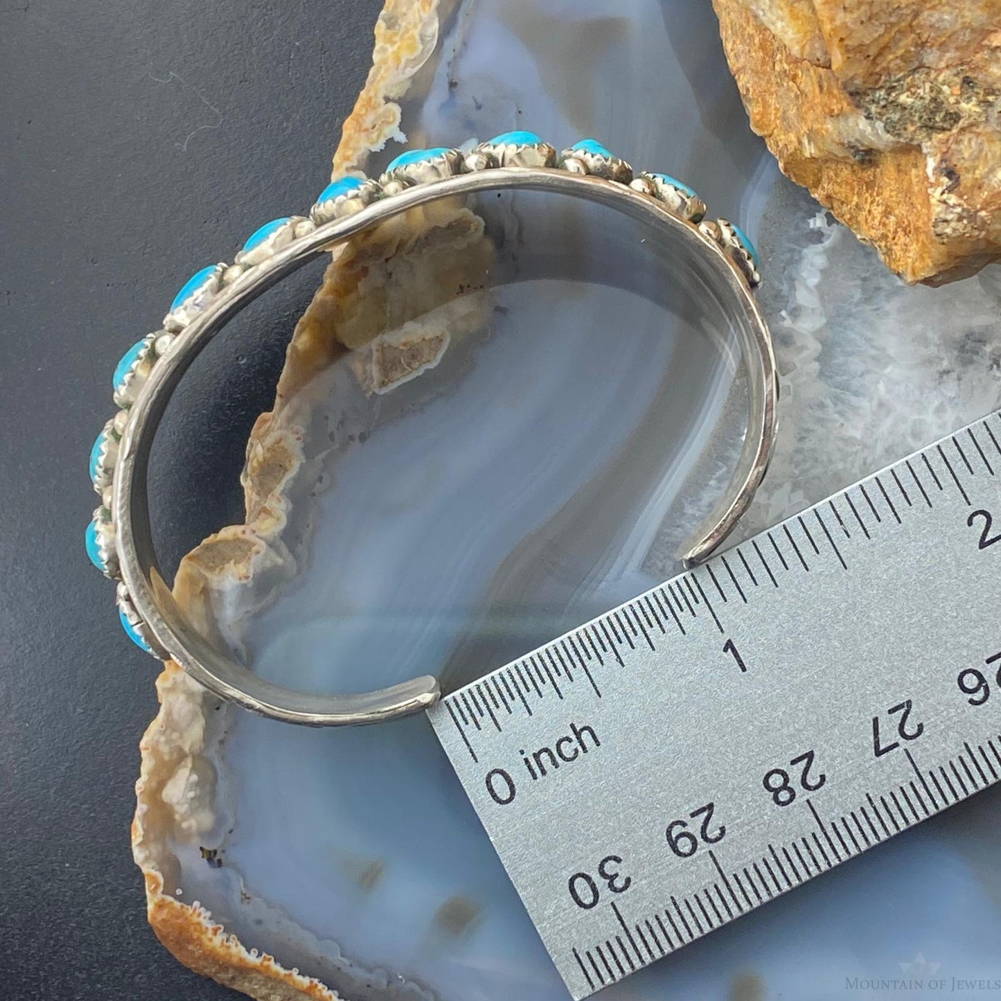 Anita Whitegoat Navajo Native American Sterling Turquoise Bracelet For Women - Mountain of Jewels