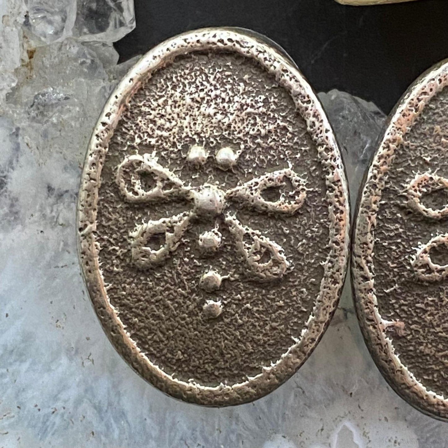 Joel Pajarito Santo Domingo Sterling Silver Dragonfly Tufa Cast Stud Earrings - Mountain Of Jewels
