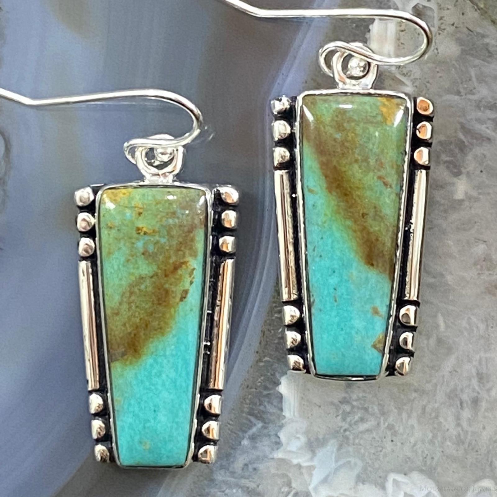 Native American Sterling Silver Turquois Dangle Earrings For shops Women