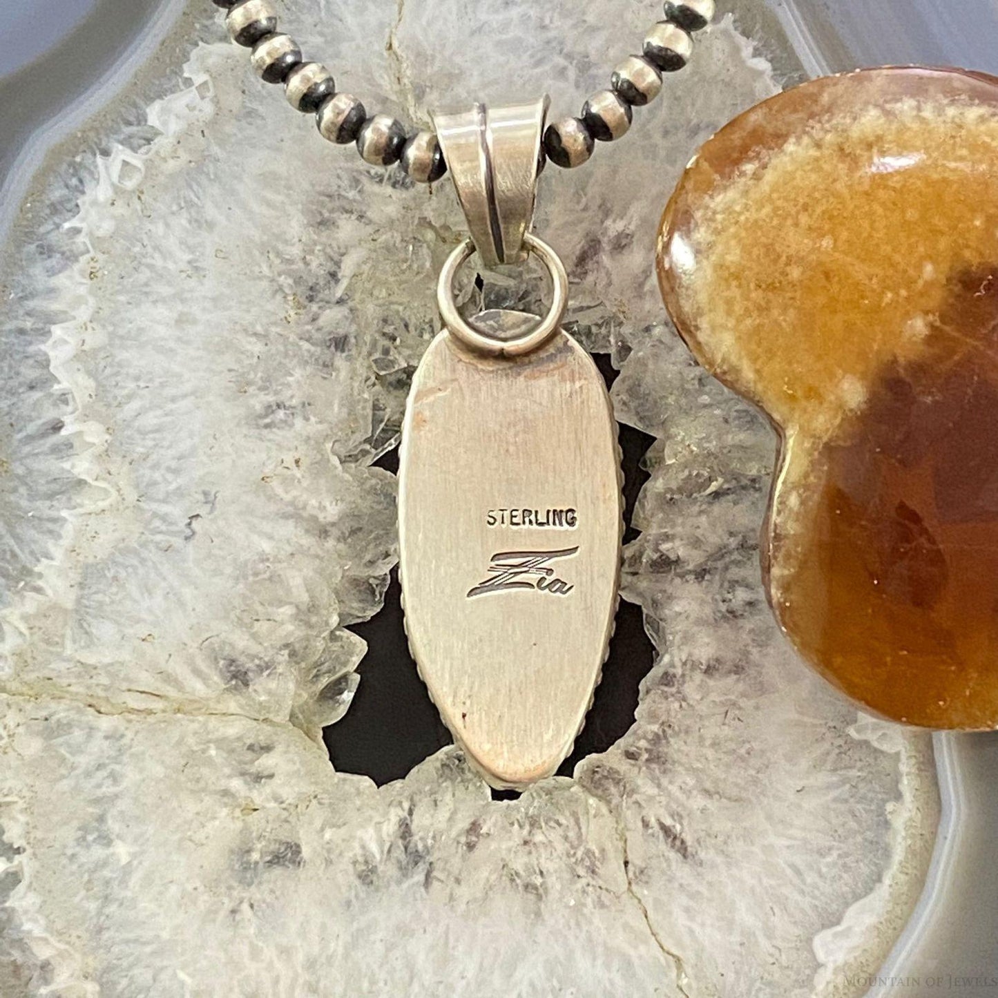 Native American Sterling Sleeping Beauty Turquoise/Purple Spiny Oyster Pendant - Mountain of Jewels