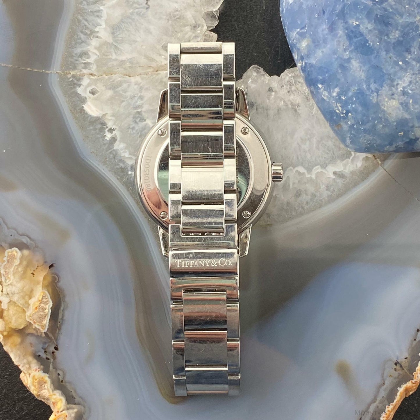 Tiffany & Co Ladies Atlas 2-Hand Blue 31mm Diamond Quartz Steel Watch - Mountain of Jewels