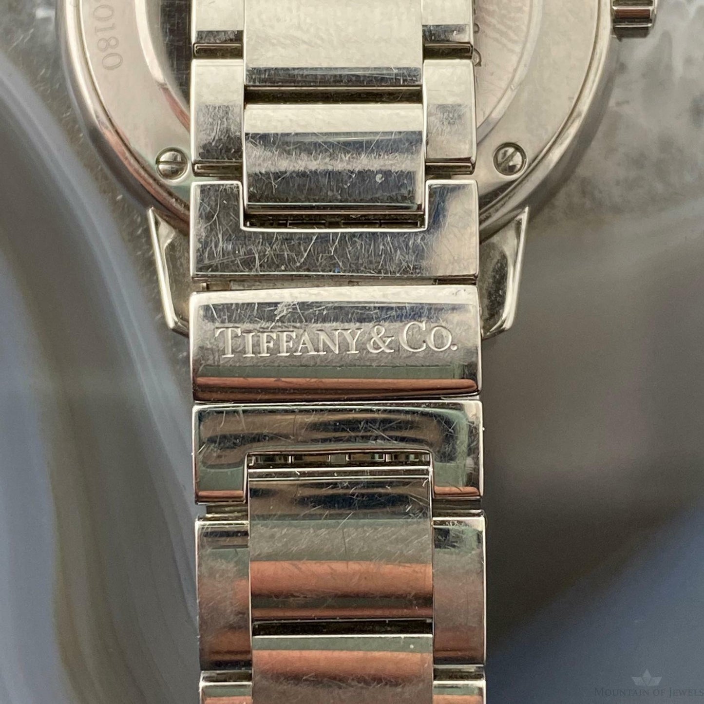 Tiffany & Co Ladies Atlas 2-Hand Blue 31mm Diamond Quartz Steel Watch - Mountain of Jewels