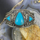 Carolyn Pollack Sterling Silver 3 Turquoise Decorated Heavy Bracelet For Women