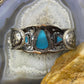 Carolyn Pollack Sterling Silver 3 Turquoise Decorated Heavy Bracelet For Women