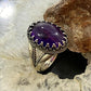 Carolyn Pollack Sterling Silver Oval Smooth Amethyst Decorated Doublet Ring For Women