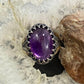 Carolyn Pollack Sterling Silver Oval Smooth Amethyst Decorated Doublet Ring For Women