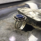 Carolyn Pollack Sterling Silver Oval Lapis Decorated Ring Size 5 For Women