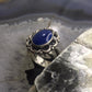 Carolyn Pollack Sterling Silver Oval Lapis Decorated Ring Size 5 For Women