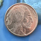 US Indian Head/Buffalo Design .999 Fine Copper One AVDP Ounce Roll of 20 Mint