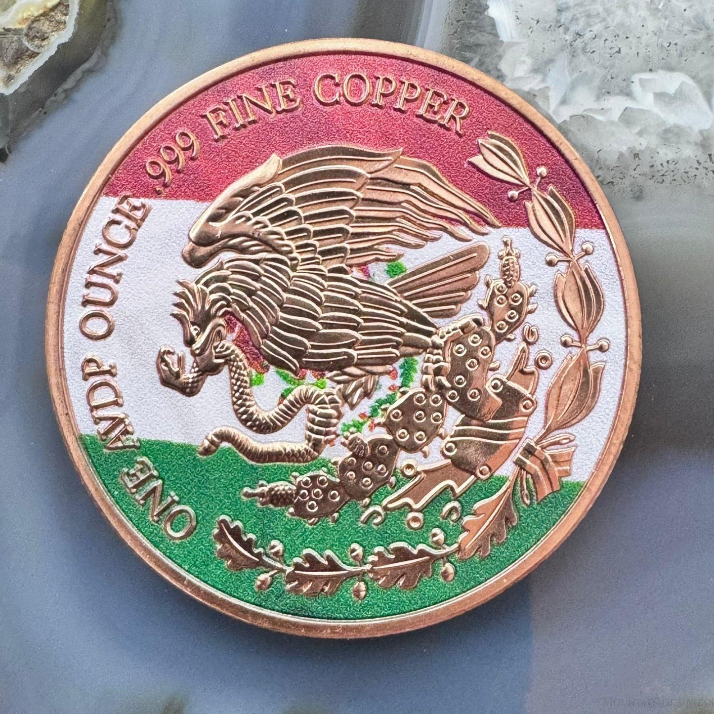 2024 1 Ounce Libertad Mexico Flag Colored .999 Fine Copper AVDP Roll of 20 Mint