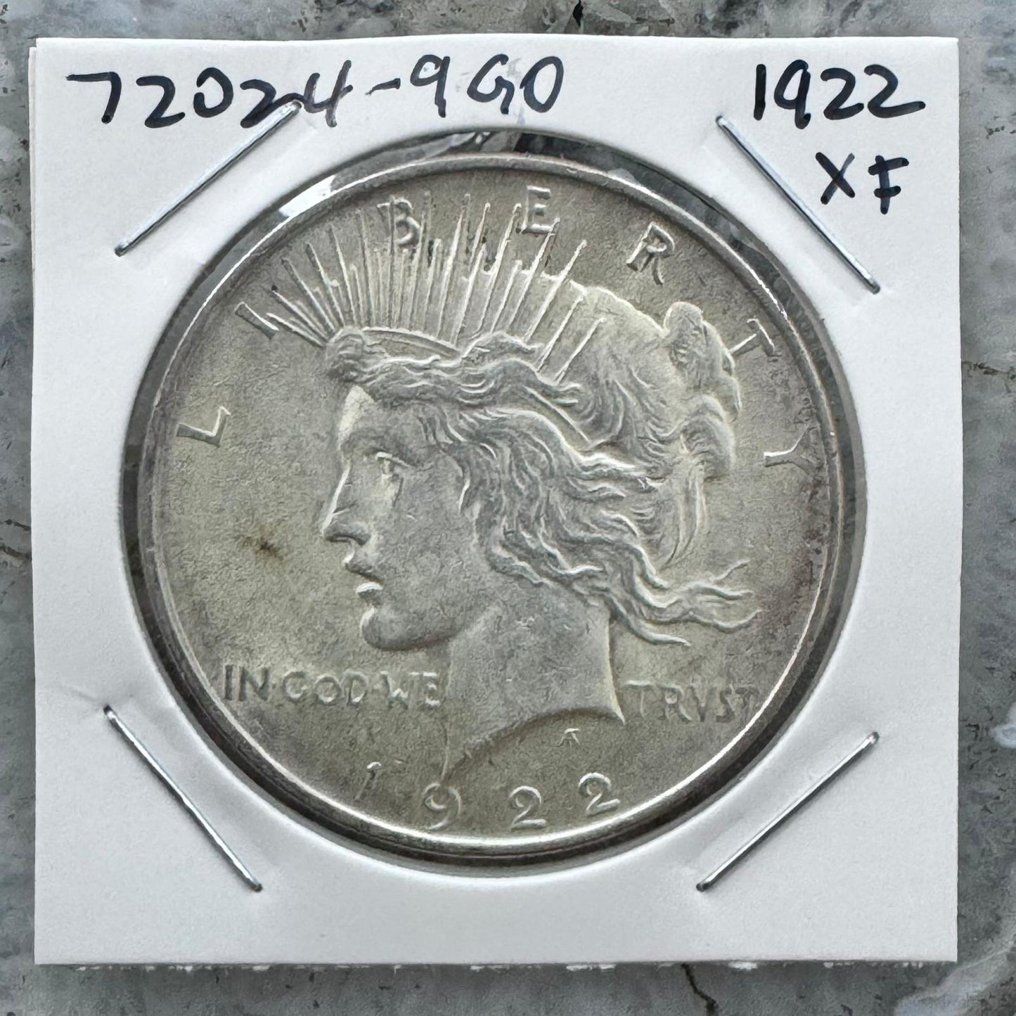 1922 90% US Peace Silver Dollar XF #72024-9GO